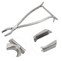 Lane Bone Forcep 13" Light 2x2 Teeth Serrated Jaws With Ratchet Maximun Opening 30mm