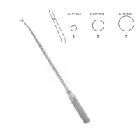 Cone Ring Curette 9" Aluminum Handle 25 Degree Angled #2 6mm Sharp Sharp