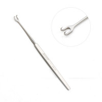 Freer Skin Hook Double Prongs 2.5mm 6" Sharp