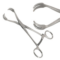 Twin Point Fragment Reduction Forceps 6 1/2" Curved with Long Ratchet