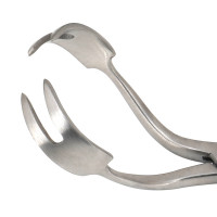 Twin Point Fragment Reduction Forceps 7" Curved with Long Ratchet