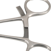 Twin Point Fragment Reduction Forceps 7" Curved with Long Ratchet