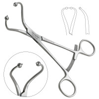 Bone Fragment Clamp 6 1/2 inch Curved 3...