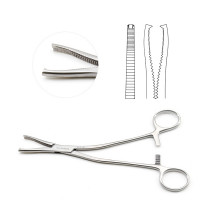 Dingman Forceps 7 1/2" Angular Delicate Serrated Jaws 2x2 Sharp Teeth