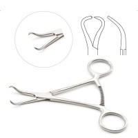 Bone Reduction Forceps 5" Curved One Step Pointed Tip Maximum Opening 13mm