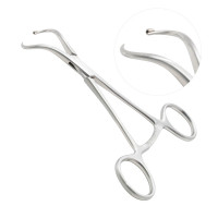 Bone Reduction Forcep 6 3/4" Curved With Guide .045" (1.1mm) Maximum Opening 18mm