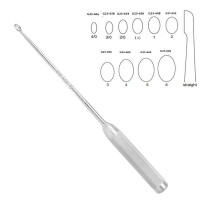 Bone Curette 15" Hollow Handle Straight Oval #2 (7.8mm)