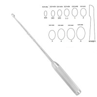Bone Curette 15" Hollow Handle Straight Oval #2/0 (5.1mm)