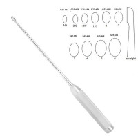 Bone Curette 15" Hollow Handle Straight Oval #3 (8.7mm)