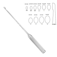 Bone Curette 15" Hollow Handle Straight Oval #4/0 (3.3mm)