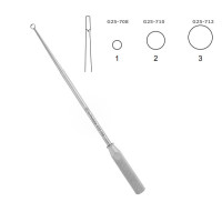 Cone Ring Curette 15" Aluminum Handle Straight #1 3mm Sharp Sharp