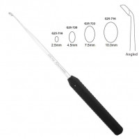 Curette Large Handle 17" Angled Plastic Handle 9" Black Oval 2.5mm