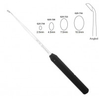 Curette Large Handle 17" Angled Plastic Handle 9" Black Oval 4.5mm