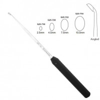Curette Large Handle 17" Angled Plastic Handle 9" Black Oval 7.5mm