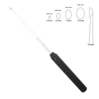 Curette Large Handle 18" Straight Plastic Handle 9" Black Oval 10.0mm