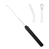 Curette Teardrop Ring Large Handle 17" Angled Plastic Handle 9" Black 8.0mm