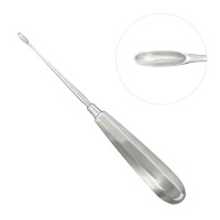 Halle Curette 9" Straight, 9.0mm x 5.0mm Sharp Cup, Hexagonal Handle