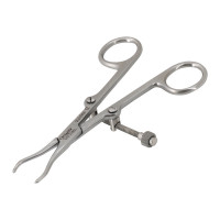 Pointed Fracture Reduction Clamp 5 1/2" Curved Left and Straight Right with Speed Lock