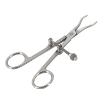 Pointed Fracture Reduction Clamp 5 1/2" Curved Left and Straight Right with Speed Lock