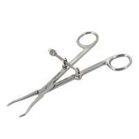 Pointed Fracture Reduction Clamp 7" Curved Left and Straight Right with Speed Lock