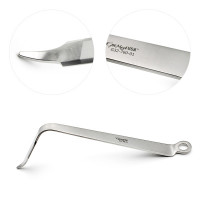 Bent Hohmann Retractor Narrow Short-Tipped Narrow Length: 11" Handle Length: 10" Blade Width: 19mm