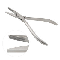 Flat Nose Pliers 5 1/2" Cross Serrated Jaw 5mm Tip