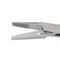 Flat Nose Pliers 5 1/2" Cross Serrated Jaw 5mm Tip