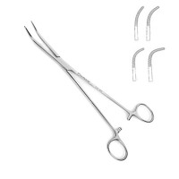 Rumel Thoracic Forceps Medium Curved  2 3/8" Long Jaws 9"