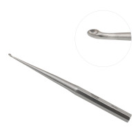 Brun Curette Solid Handle Straight Shaft Oval Cup 9” #0 (3.7mm)