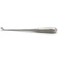 Brun Curette Hollow Handle Angled Shaft Oval Cup 7” #0 (3.7mm)