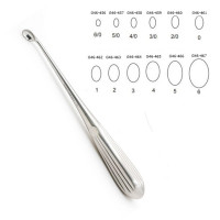 Brun Curette Hollow Handle Angled Shaft Oval Cup 9” #3/0 (2.8mm)