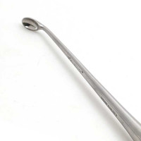 Brun Curette Hollow Handle Angled Shaft Oval Cup 9” #6 (8.8mm)