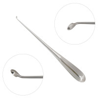 Epstein Curette 9" Hollow Handle Reverse Angle Oval Cups #0/0 (3.0mm)