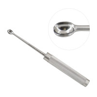 Cobb Curette Stainless Handle 11” Knurled Handle Oval Cup Straight #6 (13mm)