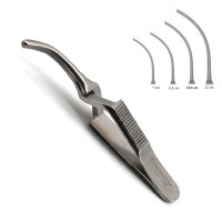 Debakey Bulldog Clamp Cross Action Curved 12cm 6cm Tip