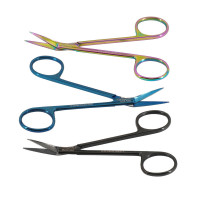 Iris Scissors Color Coated 4 1/4" Angular With Two Sharp Tips