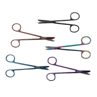 Stitch Suture Removal Scissors, Color Coated Straight 5 1/2"